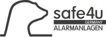 Logo mit Bärenkopf und Text "safe4u ALARMANLAGEN".