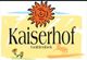 "Logo mit 'Kaiserhof Goldenbek', Sonne, Blumen und Pferd auf gelbem Hintergrund."