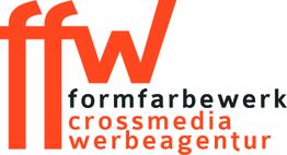 Logo der formfarbewerk crossmedia werbeagentur in Rot und Schwarz auf weißem Hintergrund.