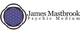 Logo with a purple geometric circle and text: "James Mastbrook Psychic Medium."