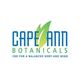 Logo of Cape Ann Botanicals with green leaves and the text "CBD for a balanced body and mind."