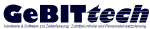Logo mit Text: "GeBIT tech" und Untertitel über Unternehmensberatung und IT-Lösungen.