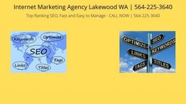 SEO concepts and keywords on signpost and map background, internet marketing agency contact info.