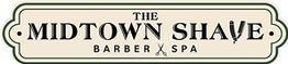 Logo for "The Midtown Shave," a barber and spa with a vintage design.