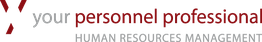 Logo mit Text: "your personnel professional, Human Resources Management".