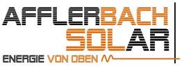 Logo mit Text "AFFLERBACH SOLAR" in Schwarz und Orange, darunter "ENERGIE VON OBEN".