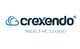 Crexendo logo with a blue cloud icon, slogan "Ride the Cloud" below.