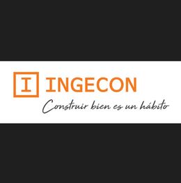 Logo de INGECON con el lema "Construir bien es un hábito" en fondo blanco.