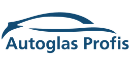 Logo mit stilisiertem Auto und blauem Text: "Autoglas Profis".