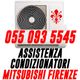 Unità condizionatore con testo: "055 093 5545 Assistenza Condizionatori Mitsubishi Firenze".