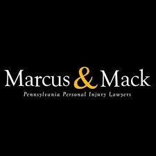 Marcus & Mack logo, Pennsylvania Personal Injury Lawyers on a black background.