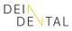 Logo mit dem Text "DEIN DENTAL", das N ist gelb und diagonal verbunden.