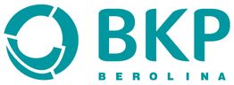 Logo des Unternehmens BKP Berolina mit einem kreisförmigen Symbol links und Text rechts.