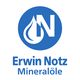 Logo mit blauem Kreis, Tropfen, Buchstabe "N" und Text: "Erwin Notz Mineralöle".