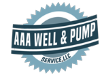 Logo of "AAA Well & Pump Service, LLC" in a blue circular badge design.
