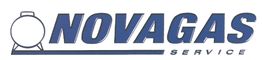 Logo di Novagas Service con un'icona di serbatoio a sinistra.