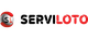 Logo de ServiLoto con texto negro y rojo y una esfera con las letras "SL".