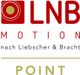 Logo von LNB Motion, nach Liebscher & Bracht, mit rotem und goldfarbenem Design.
