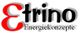 Logo mit dem Schriftzug "Etrino Energiekonzepte" in roten und schwarzen Buchstaben.