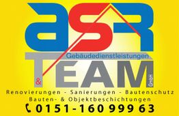 ASR TEAM GmbH Logo für Renovierungen und Sanierungen mit Telefonnummer: 0151-16099963.
