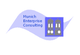 Logo mit Text "Munich Enterprise Consulting" und stilisiertem Gebäude mit zwei Türmen.