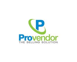 Logo mit blauem "P" und grünem Bogen, Text: "Provendor, The Selling Solution".