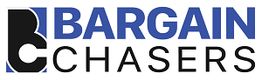 Logo with stylized "B" and "C" followed by the text "Bargain Chasers" in blue and black.