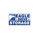 Blue logo with an eagle and text: "Eagle Drive Storage."