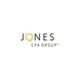 Jones CPA Group logo with yellow speech bubble for the letter "O".