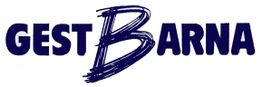 Logotipo del texto "GEST BARNA" en letras azules estilizadas.