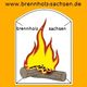 Logo von Brennholz Sachsen mit loderndem Feuer und dem Text: www.brennholz-sachsen.de.