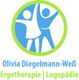Zwei stilisierte Figuren im Kreis, Text: "Olivia Diegelmann-Weß Ergotherapie | Logopädie".