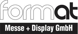 Logo der Firma "format Messe + Display GmbH" in schwarz-weiß.