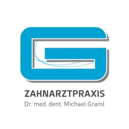 Blaues G-Logo der Zahnarztpraxis Dr. med. dent. Michael Graml.