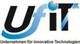 Logo von UfiT, Unternehmen für innovative Technologien, mit blau-schwarzem Schriftzug.