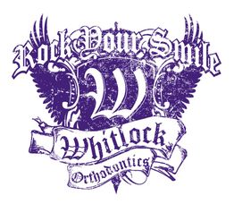 Stylized purple logo with "Rock Your Smile," "W," and "Whitlock Orthodontics" text.