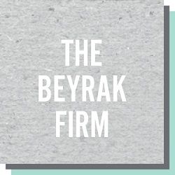 Gray square with the text "The Beyrak Firm" in white.
