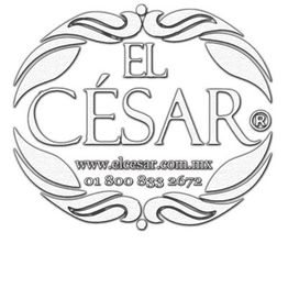 Logotipo de "El César" con la web www.elcesar.com.mx y el número 01 800 833 2672.