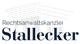 Logo der Rechtsanwaltskanzlei Stallecker mit stilisiertem Gebäude und Schriftzug.