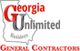 "Logo of Georgia Unlimited Builders General Contractors over Georgia map outline."