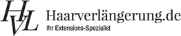 Logo von Haarverlängerung.de mit Text: "Ihr Extensions-Spezialist".