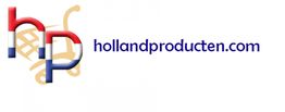 Logo von hollandproducten.com mit Initialen "hp" in niederländischen Farben, Einkaufswagendesign.