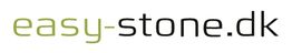 Logo med teksten "easy-stone.dk" i grøn og sort.