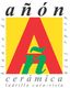 Logotipo de "Añón cerámica", con letras grandes A y ñ en amarillo, rojo y verde.