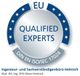 EU-zertifiziertes Experten-Siegel mit DIN EN ISO/IEC 17024, Helmich Ingenieurbüro.