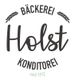 Bäckerei- und Konditorei-Logo: "Bäckerei Holst", mit Ähren, Text: "seit 1912".