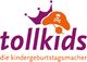 Logo mit Krone, Piratenhut und Text: "tollkids, die kindergeburtstagsmacher".