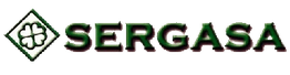 Logotipo de SERGASA con trébol en un rombo verde.