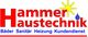 Logo mit "Hammer Haustechnik", Sonne und Wassertropfen, Text: "Bäder Sanitär Heizung Kundendienst".