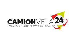 Logo di "CAMIONVELA24" con frecce rosse e verdi e slogan "Smart solutions for your business".